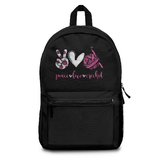 Peace Love Crochet Crocheting Backpacks