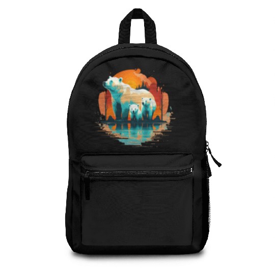 Polar Bear with cubs, Snow Spectrum Backpacks