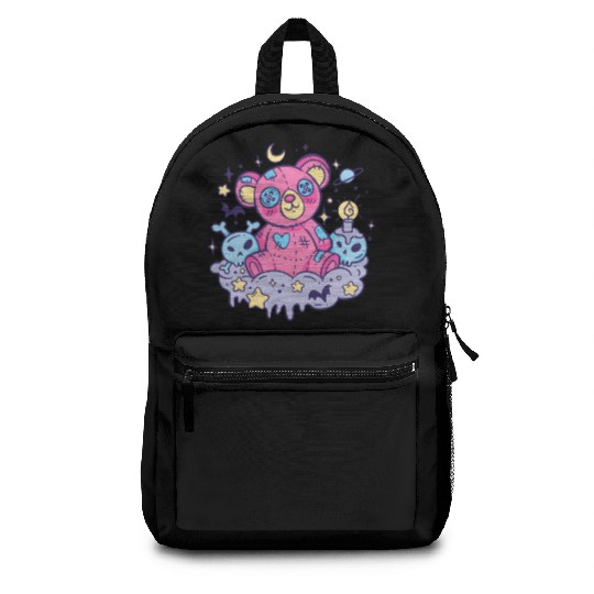 Yami Kawaii Creepy Teddy Bear With Skulls Backpacks