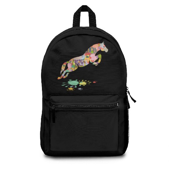 Colorful Horse Jumping Horse Backpacks