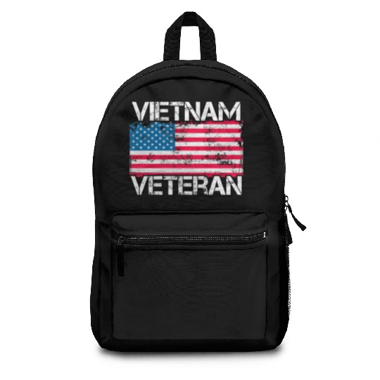 Vietnam Veteran Us Flag Military Vet Backpacks