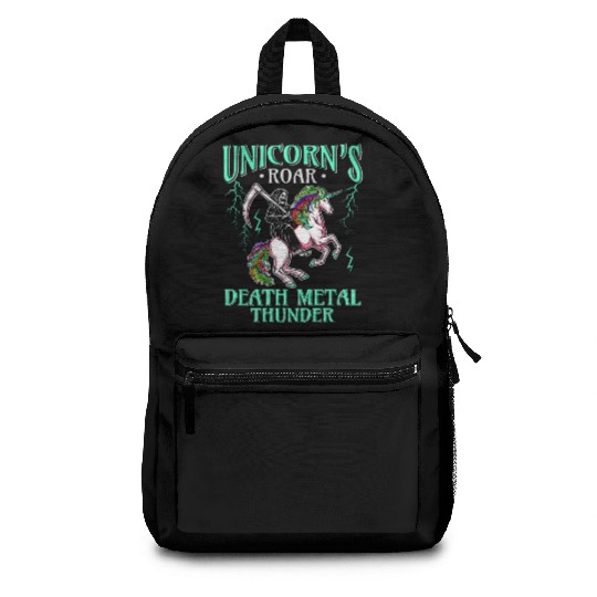 Goth Rock Satan Unicorn Festivals Death Metal Backpacks