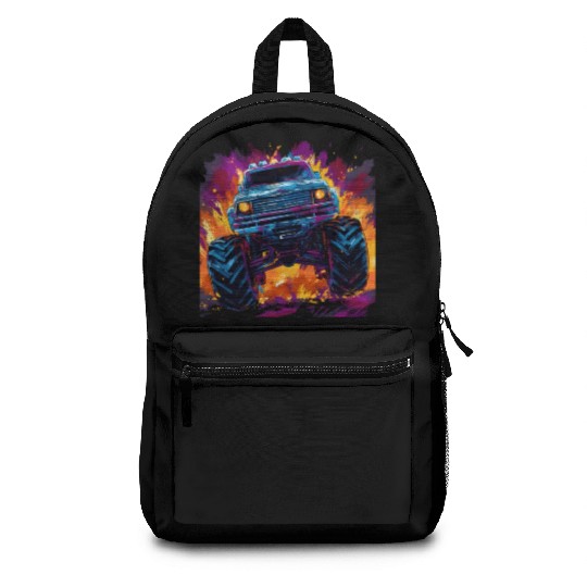 Monster Truck Big Retro Race Dad Trucker Lover Backpacks