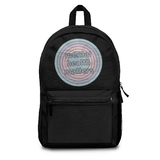 Mental Health Matters | Retro Circle French Grey Backpacks