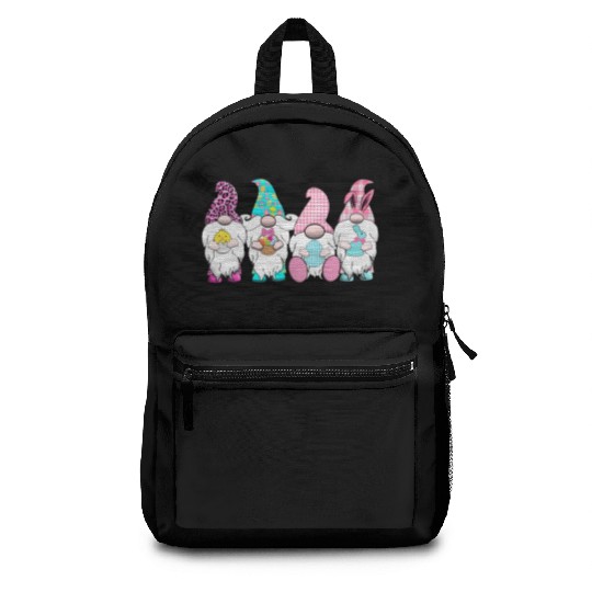 4 Easter Gnomes Pastel Spring Bunny Ears Gingham R Backpacks