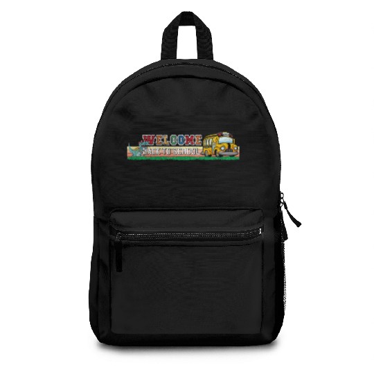 Welcome Back To School Funny Dino Outfit School Backpacks