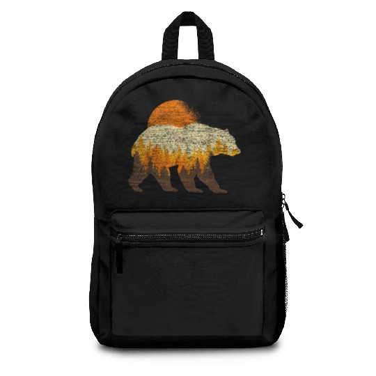 Full Moon Trees Wildlife Forest Bear Lover Backpacks