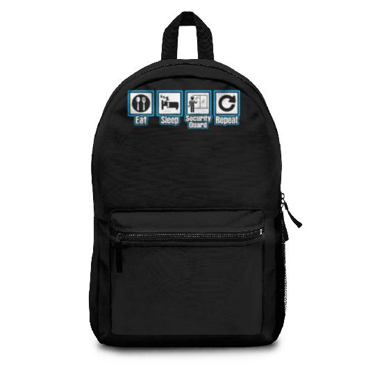 Eat Sleep Security Guard Repeat Backpacks