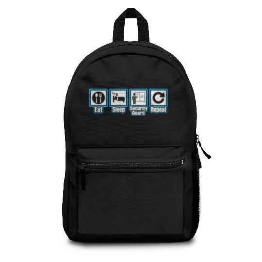 Eat Sleep Security Guard Repeat Backpacks