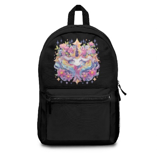 Flowers Unicorn Unicorn Flowers Fable Mystery Backpacks