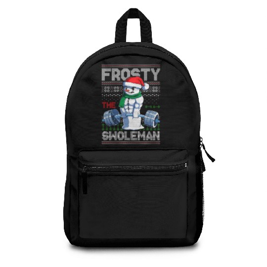 Frosty The Swoleman Ugly Snowman Gym Backpacks