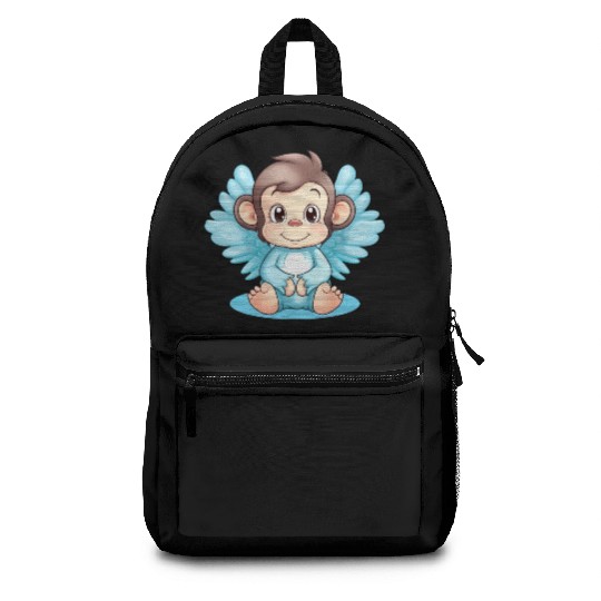 Monkey Chimpanzee Angel, Inspiring Animal Design Backpacks