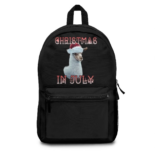 Festive alpaca - Christmas in July Backpacks