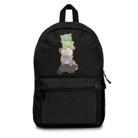 Aromantic Pride Kawaii Cats Lgbtq Anime Backpacks