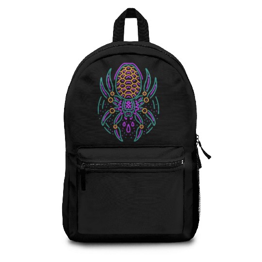 Spider Neon Tattoo Style Backpacks