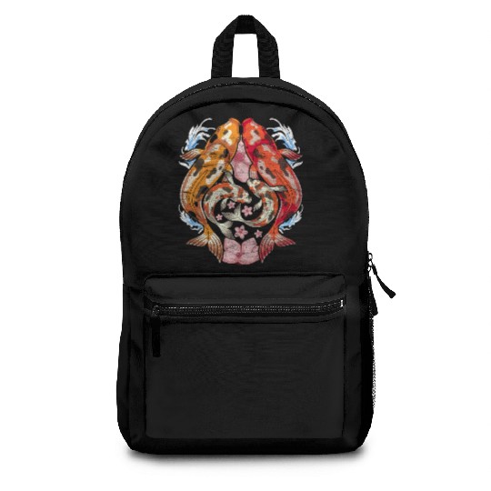 Japan cherry blossom gift sakura koi carp Backpacks