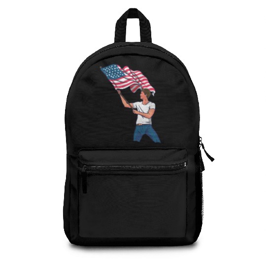 Waving Usa Flag Backpacks