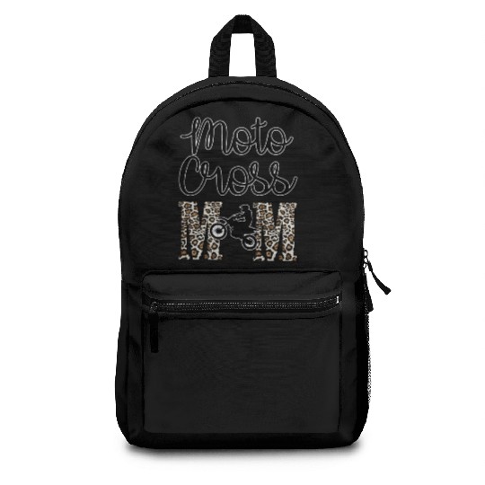 Moto X Motocross Mama Mom Racing Dirtbike Race Day Backpacks