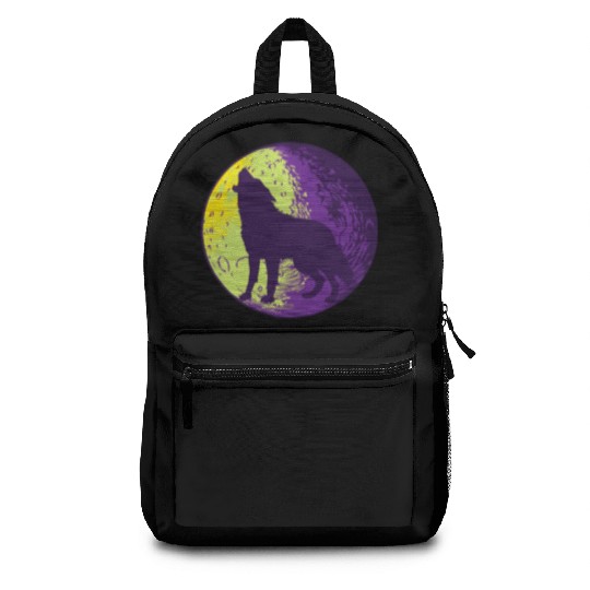 Howling wolf in the moon cool Backpacks