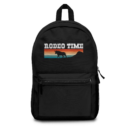 Rodeo Time Cowboy Wild West Horseman Ranch Lasso Backpacks