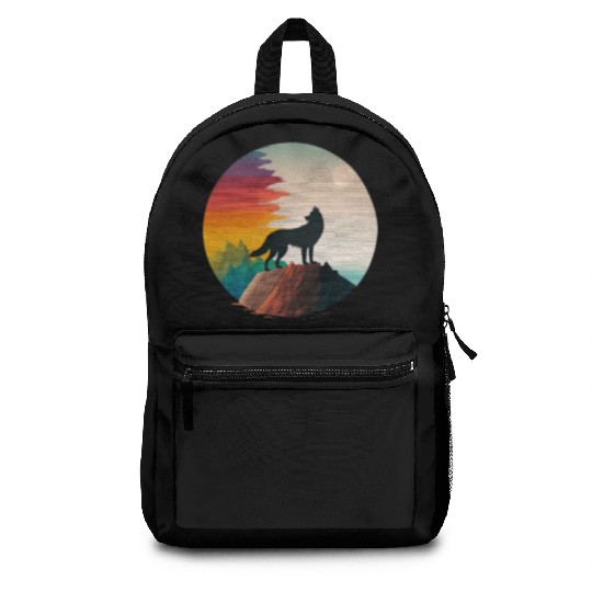 LGBTQIA+ Majestic wolf on the mountain top Backpacks