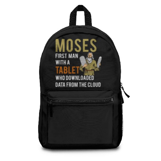 Jewish Passover Moses Tablet Data Cloud Computing Backpacks