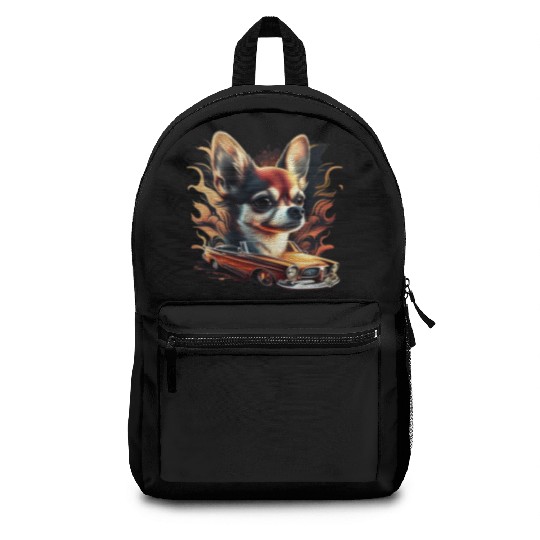 Chihuahua | Race Racing Car Funny Dog Mechanic Backpacks