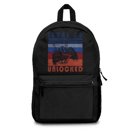 16th Birthday Level 16 Gamer Gaming Gambling Backpacks
