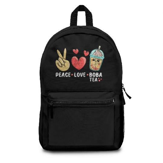 Peace Love Boba Tea Backpacks