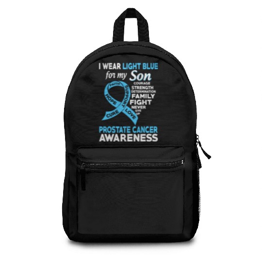 I Wear Light Blue For My Son Prostate Cancer Backpacks