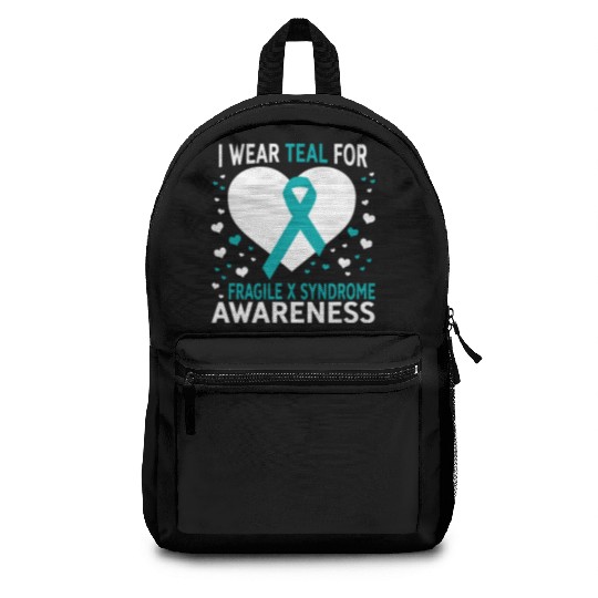 I Wear Teal For Support Fragile X Syndrome Backpacks