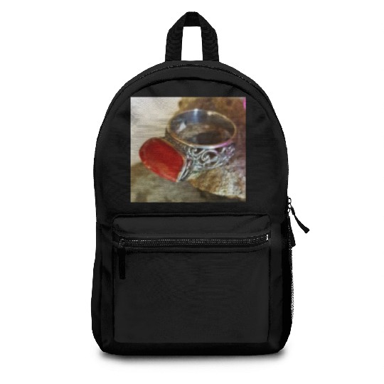 Red Coral sterling silver ring for women Backpacks