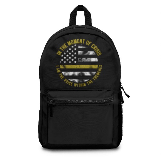 Police And Fire Dispatcher Thin Gold Line Backpacks