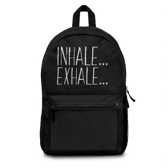 Inhale Exhale Fitness Novelty Graphic Gym Workout Backpacks