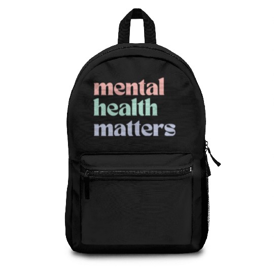Mental Health Matters | Retro Quote Pastel Rainbow Backpacks