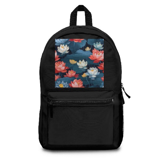 Serenity Blooms: Timeless Lotus Pattern Backpacks