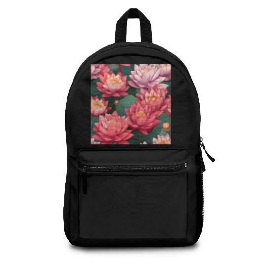 Serenity Blooms: Timeless Lotus Pattern Backpacks