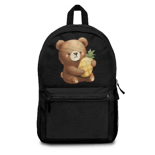 Bear loves pineapple Backpacks