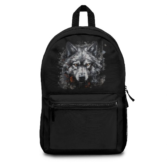 The Lone Wolf. Urban Hunter, Graffiti Style. Backpacks