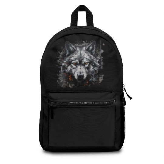 The Lone Wolf. Urban Hunter, Graffiti Style. Backpacks