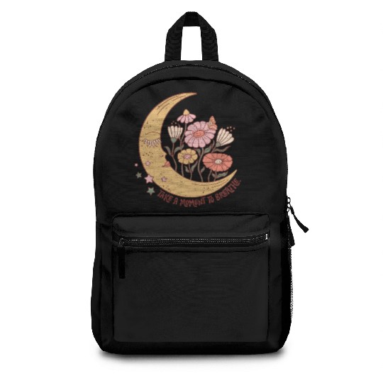 SELF CARE Backpacks, Moon Face, Wild Flower Backpacks