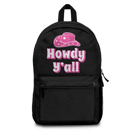 Howdy Y all Pink Cowboy Hat Backpacks