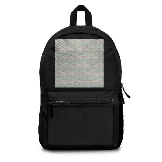 Retro Checkered Pattern Yellow Teal Coral Backpacks