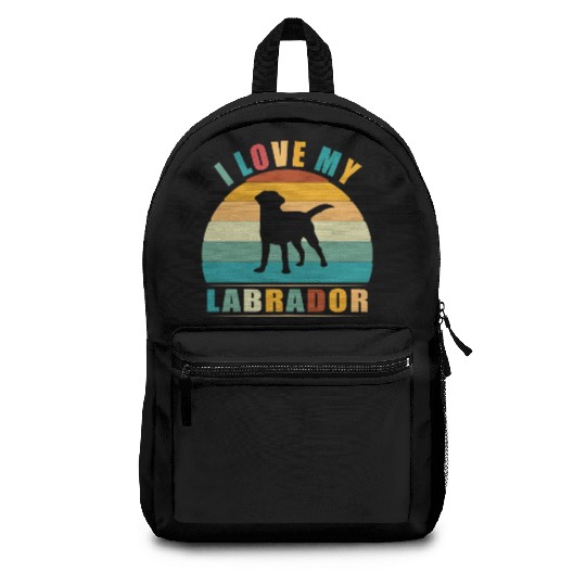 Retro Vintage I love my labrador Backpacks Lover