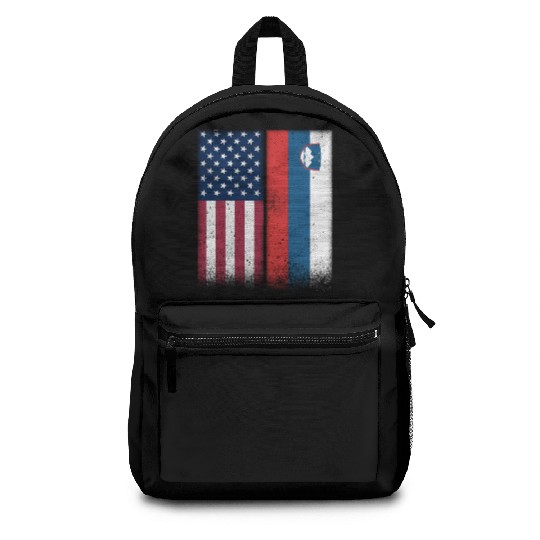 Slovenian Flag Backpacks Usa And Slovenia Flags Proud