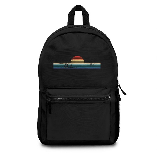 Windsurfing Retro Sunset Vintage Stripe Racing Backpacks