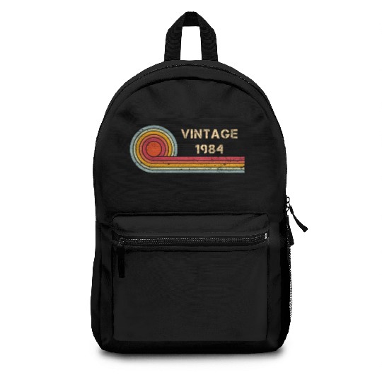 Vintage 1984 birthday retro design Backpacks
