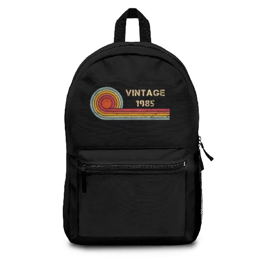 Vintage 1985 birthday retro design Backpacks