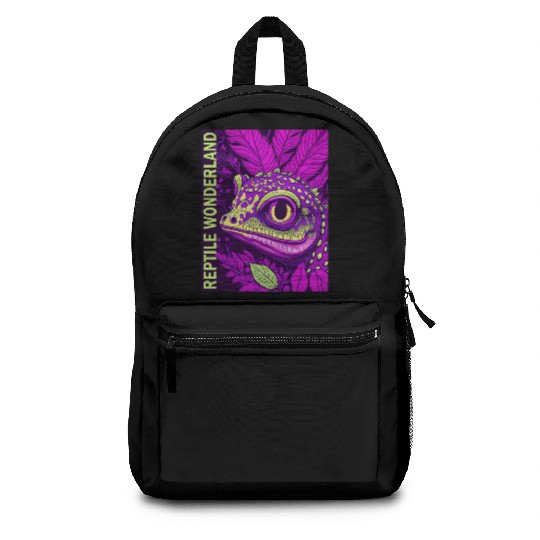 Psychedelic Reptile Wonderland Retro Designs 10 Backpacks
