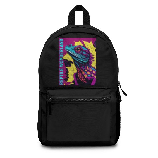 Psychedelic Reptile Wonderland Retro Designs 6 Backpacks